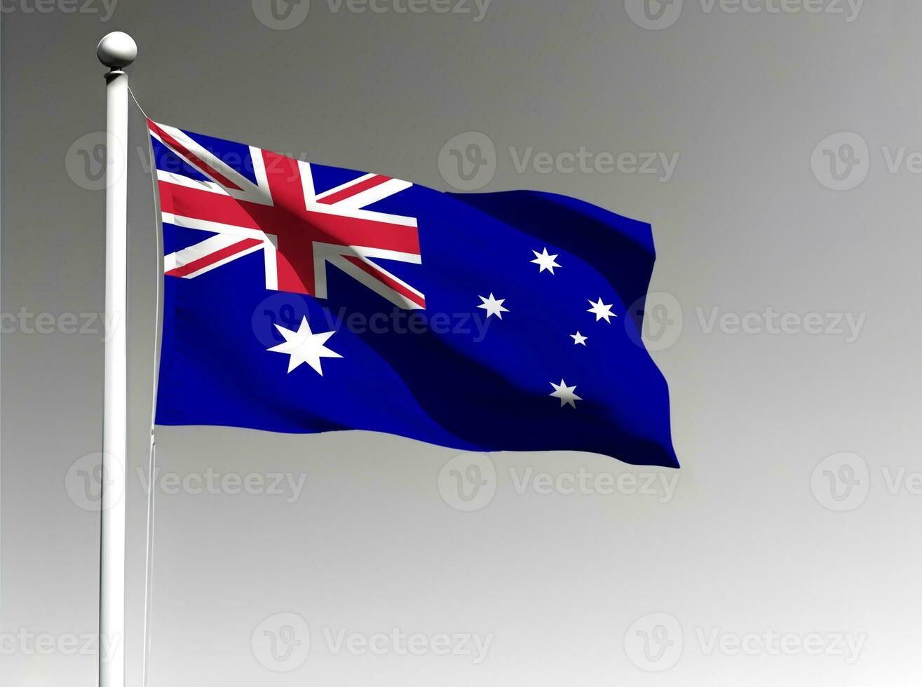 Australia national flag waving on gray background photo