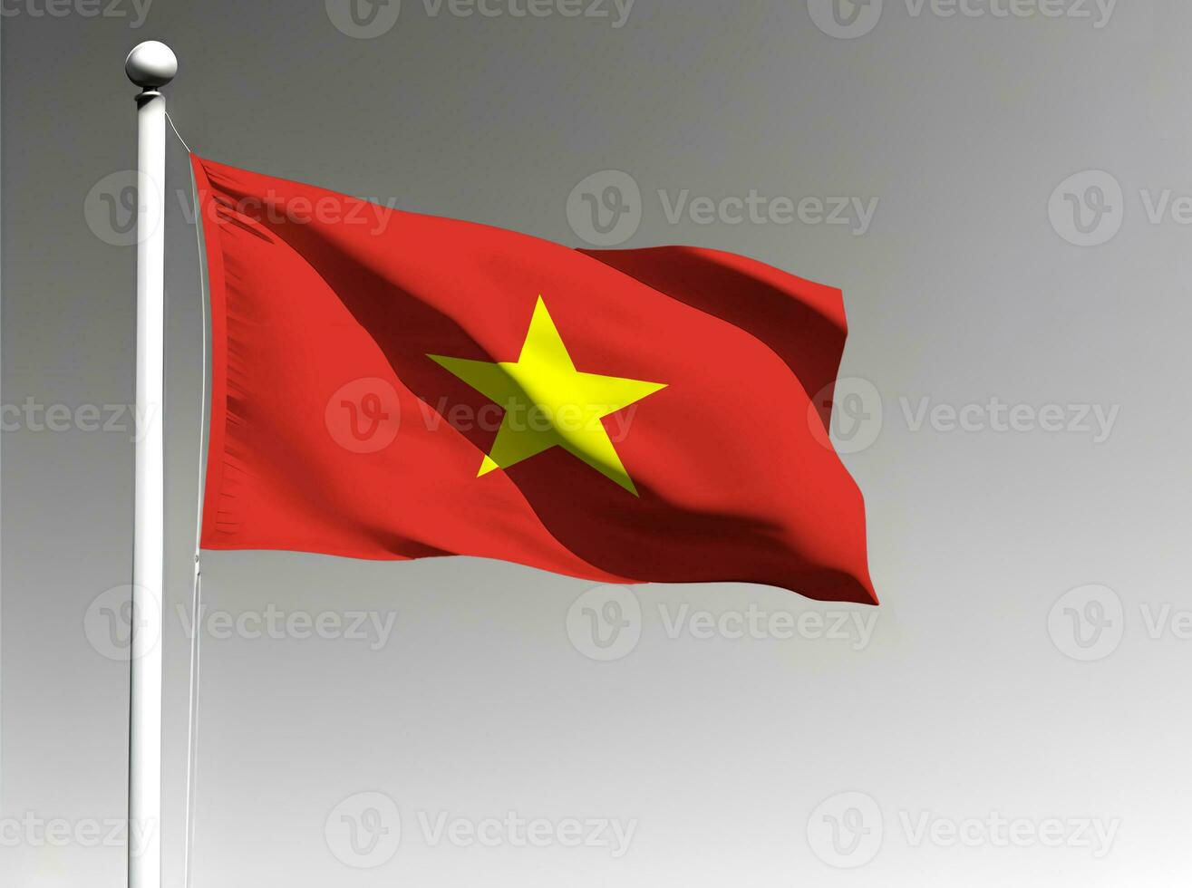 Vietnam national flag waving on gray background photo
