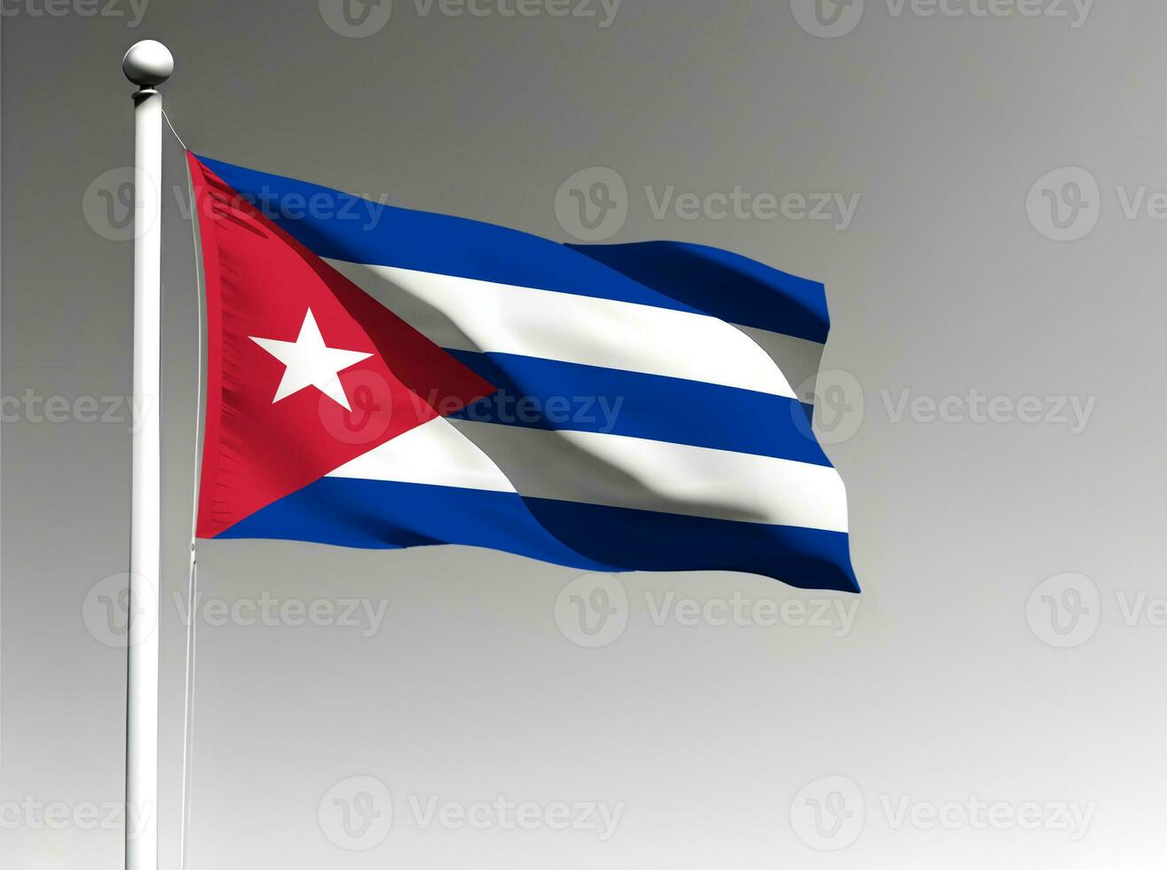 Cuba national flag isolated on gray background photo
