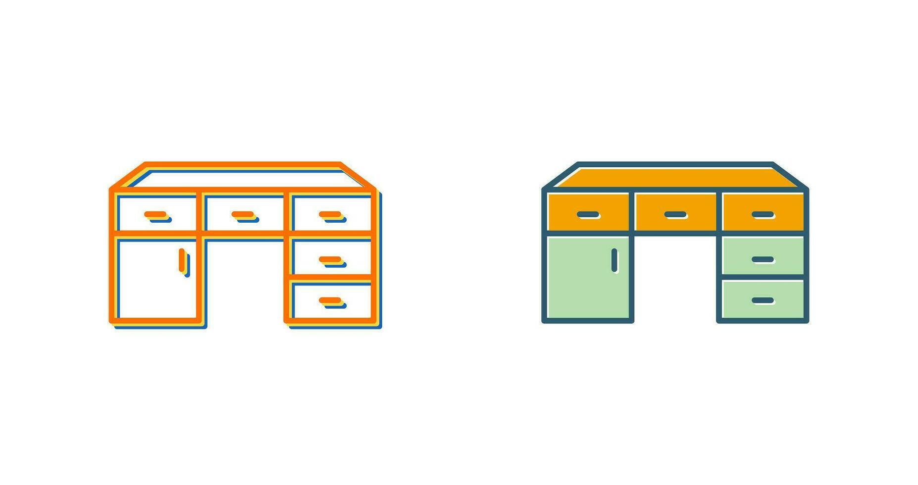 Table with Drawers Vector Icon