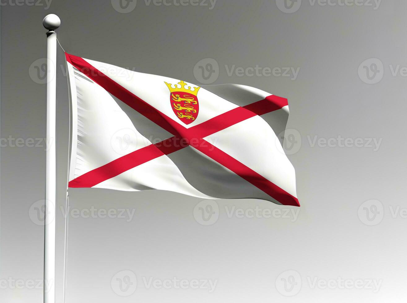 Jersey national flag waving on gray background photo