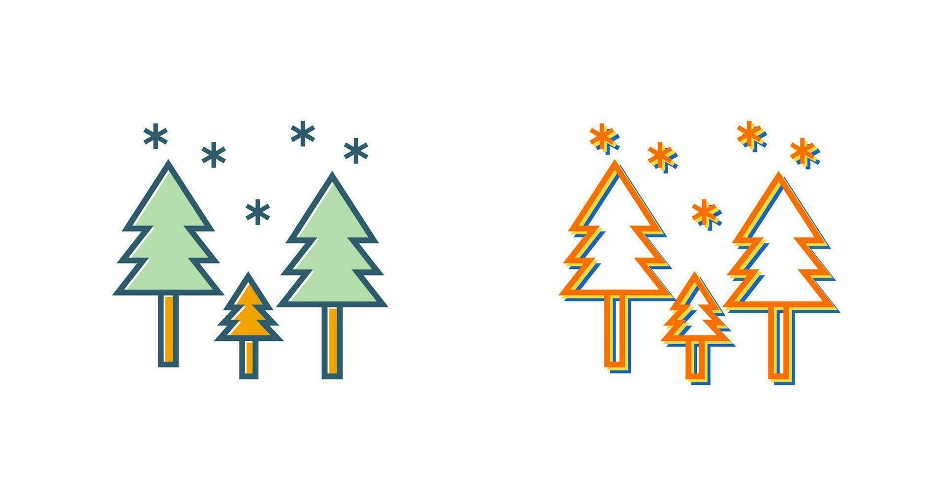 Snowing in trees Vector Icon