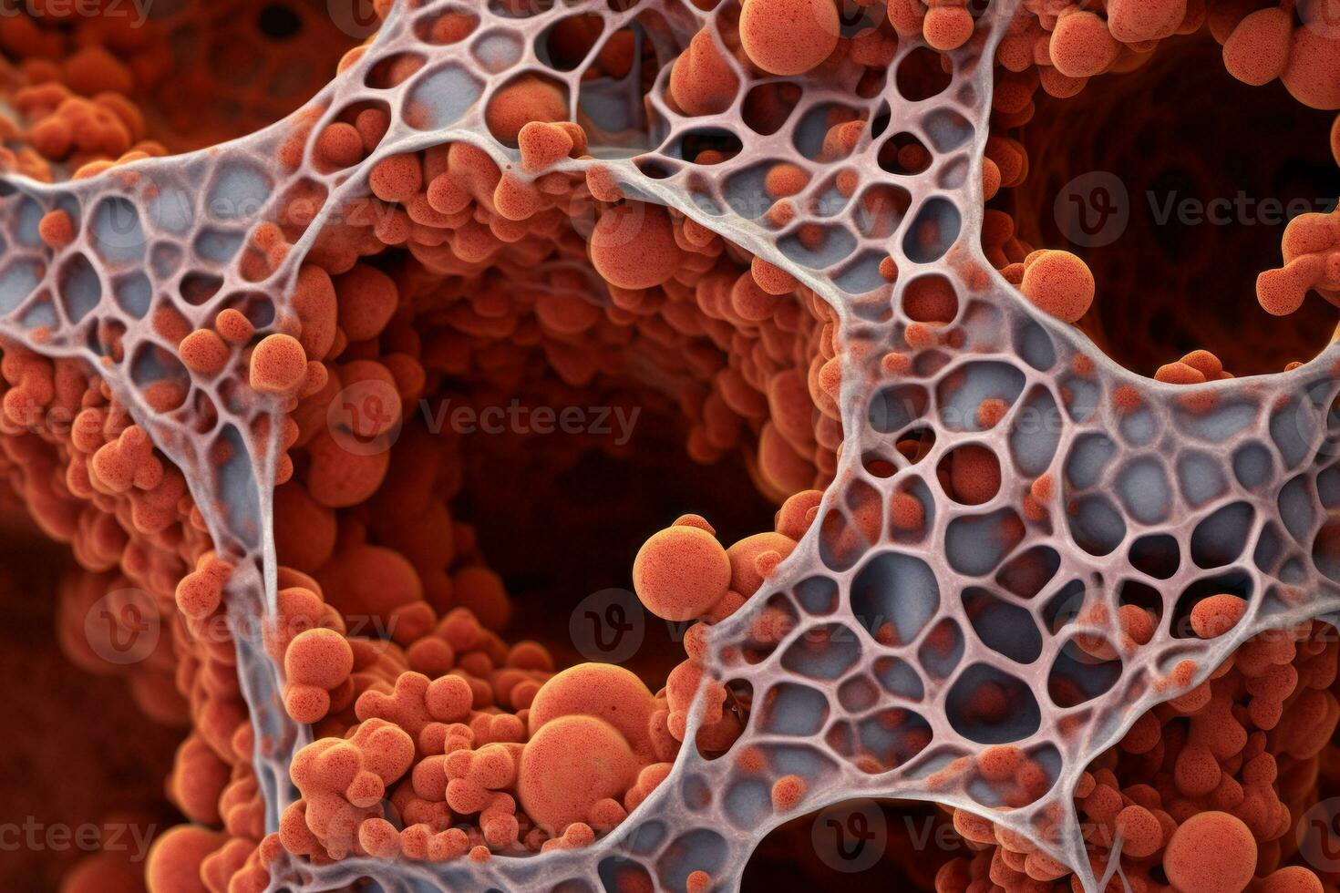 Microsopic of bacteria fungus.medical and science research concept.colorful color.generative ai photo
