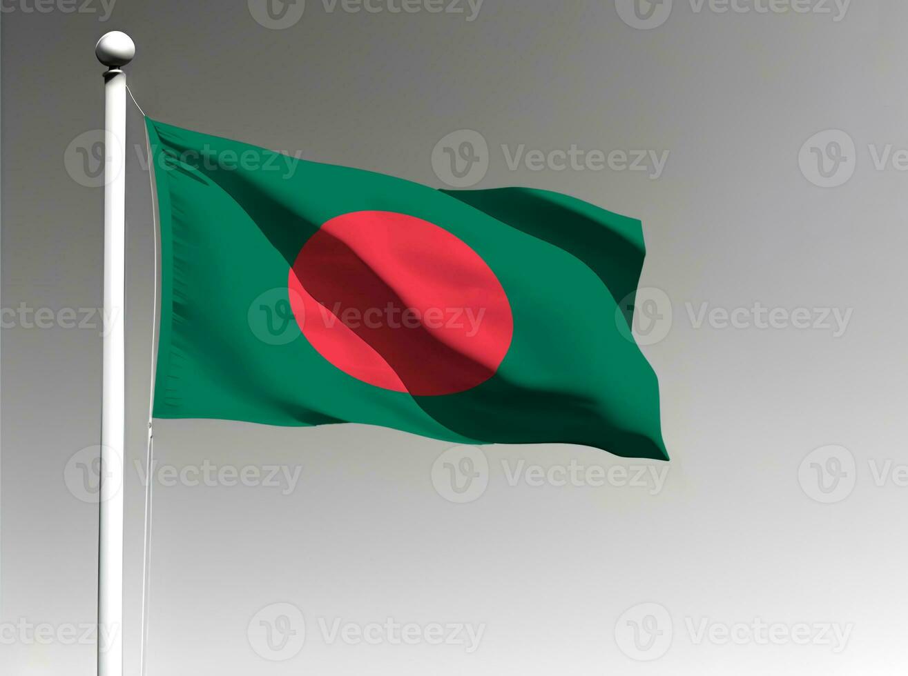 Bangladesh national flag waving on gray background photo