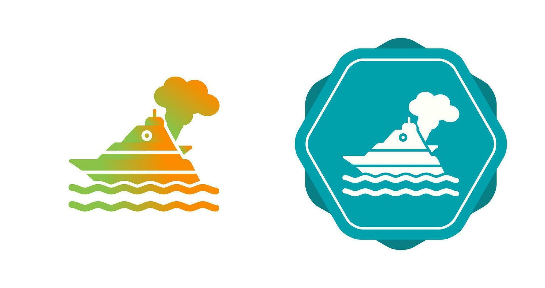 icono de vector de contaminación de barco