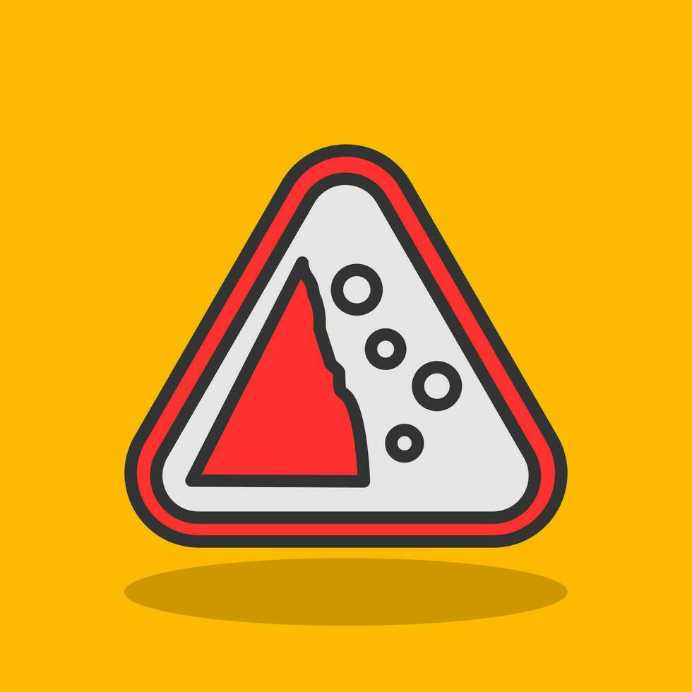 Falling Rocks Vector Icon Design