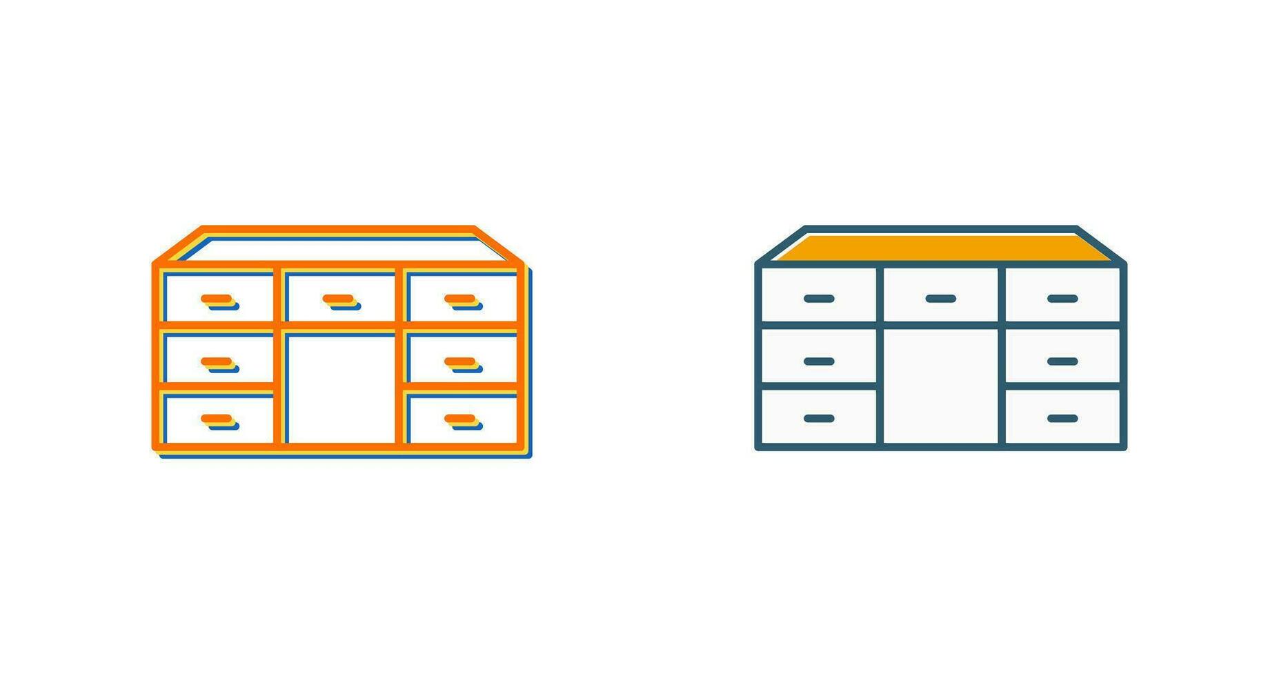 Table with Drawers Vector Icon