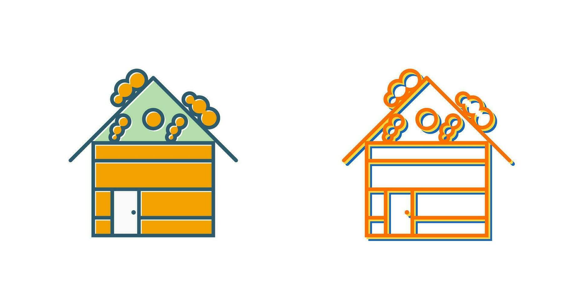 House with Snow Vector Icon