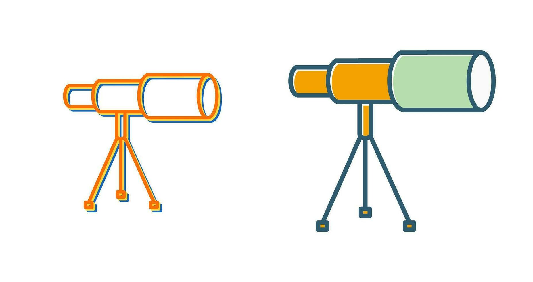 telescopio en icono de vector de soporte