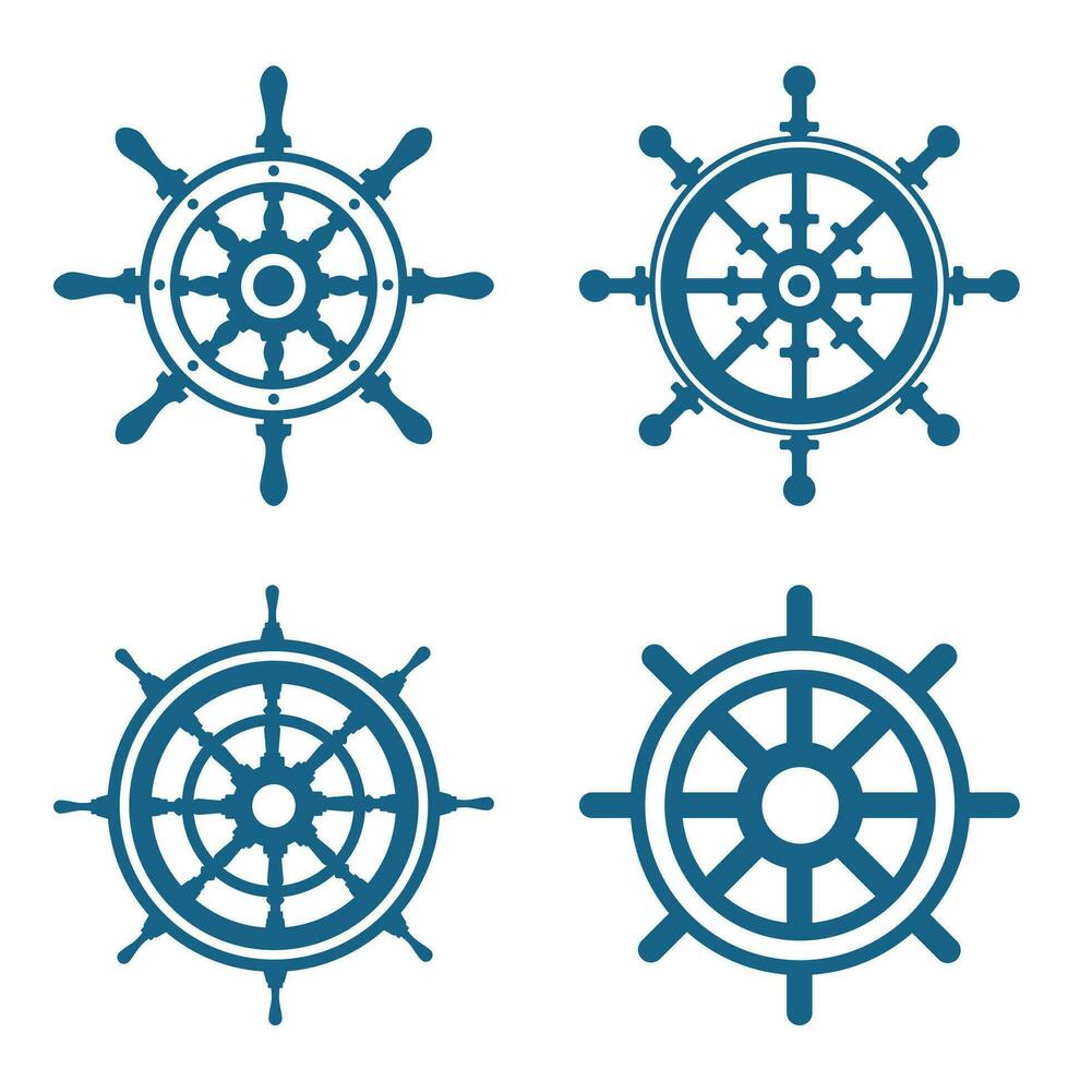 A set of various steering wheels vector