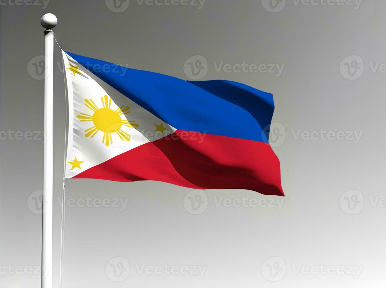 Philippines national flag waving on gray background photo