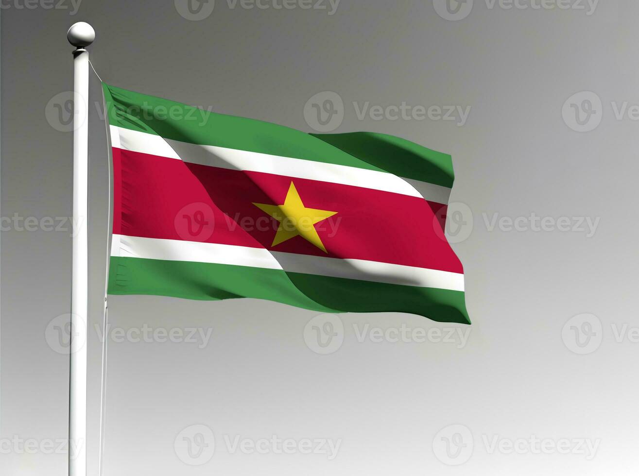 Suriname national flag isolated on gray background photo