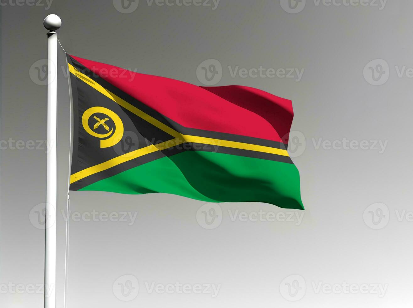 Vanuatu national flag waving on gray background photo