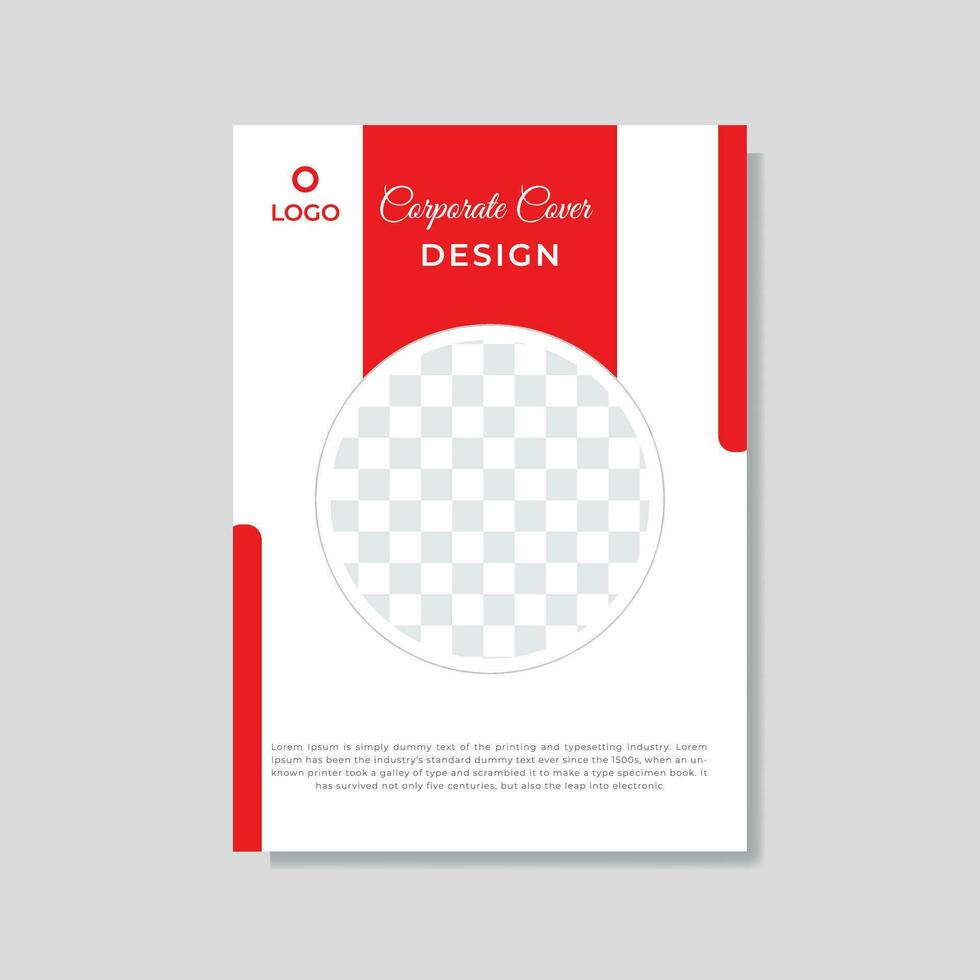 Red color corporate cover design template. vector