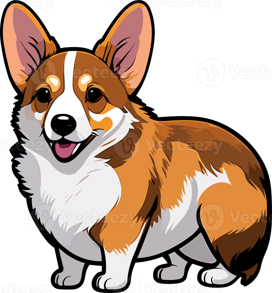 Cute Corgi Cartoon ai generative png