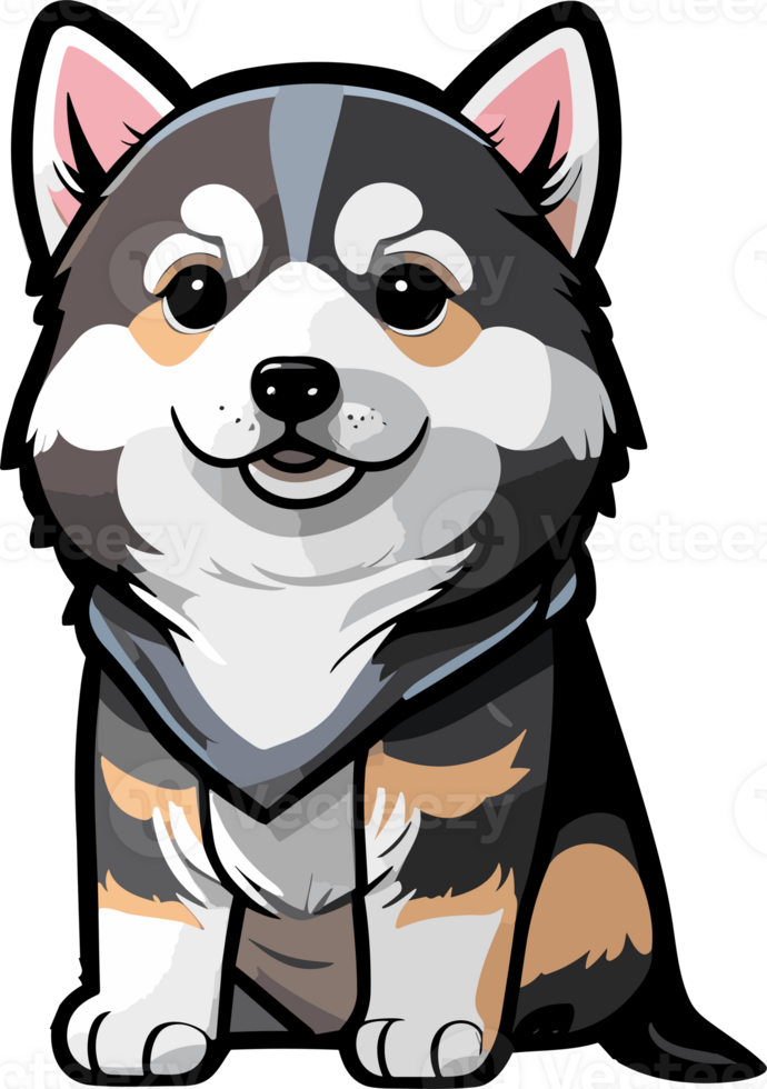Alaskan malanmute , Husky Big cartoon Dog  ai generative png