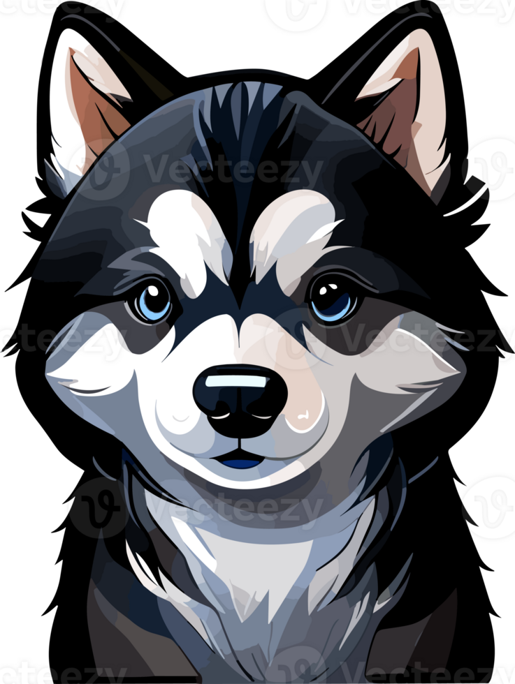 Alaskan malanmute , Husky Big cartoon Dog  ai generative png