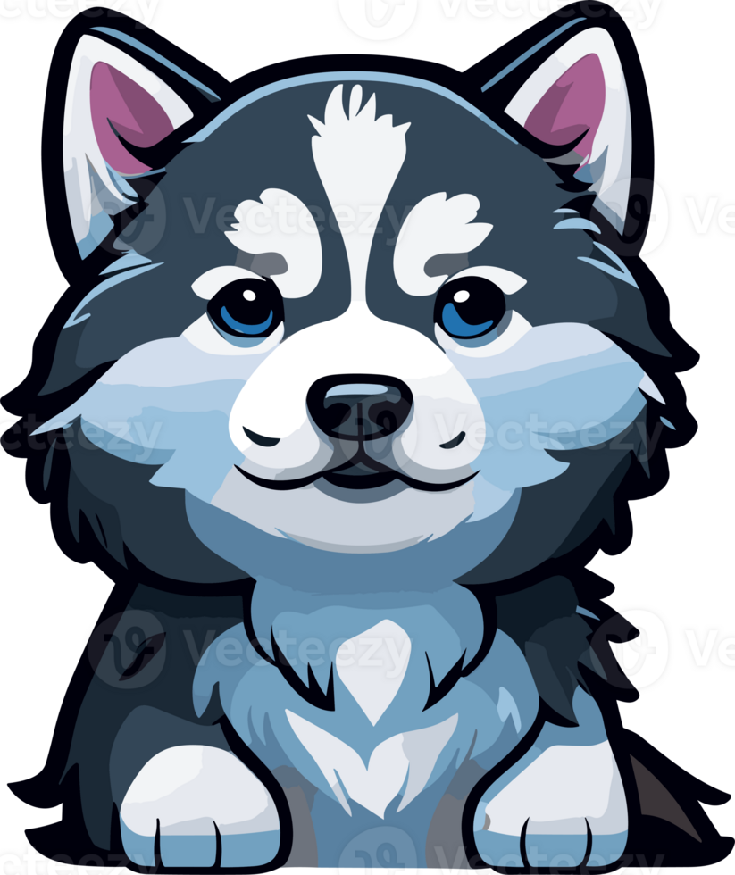Alaskan malanmute , Husky Big cartoon Dog  ai generative png