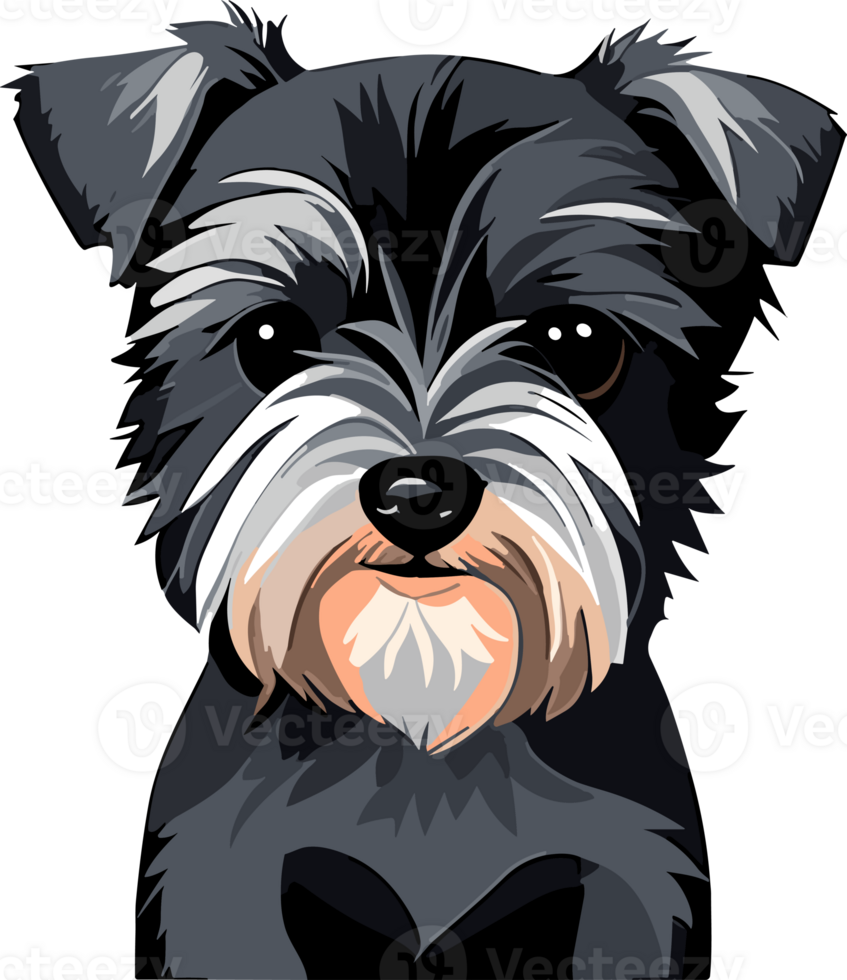 Schnauzer Cartoon Dog ai generative png