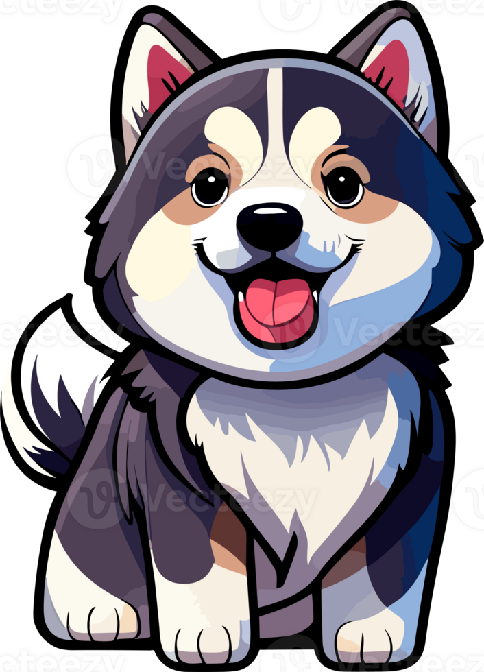 Alaskan malanmute , Husky Big cartoon Dog  ai generative png