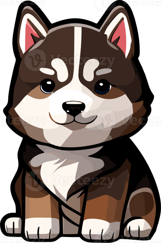 Alaskan malanmute , Husky Big cartoon Dog  ai generative png