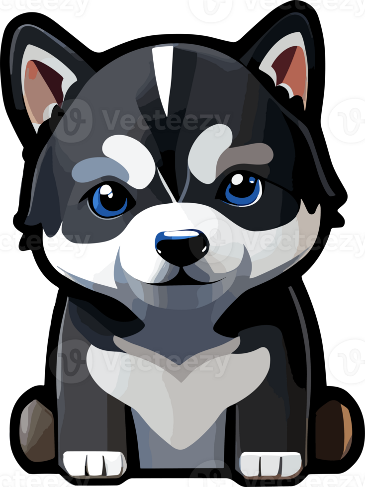 Alaskan malanmute , Husky Big cartoon Dog  ai generative png