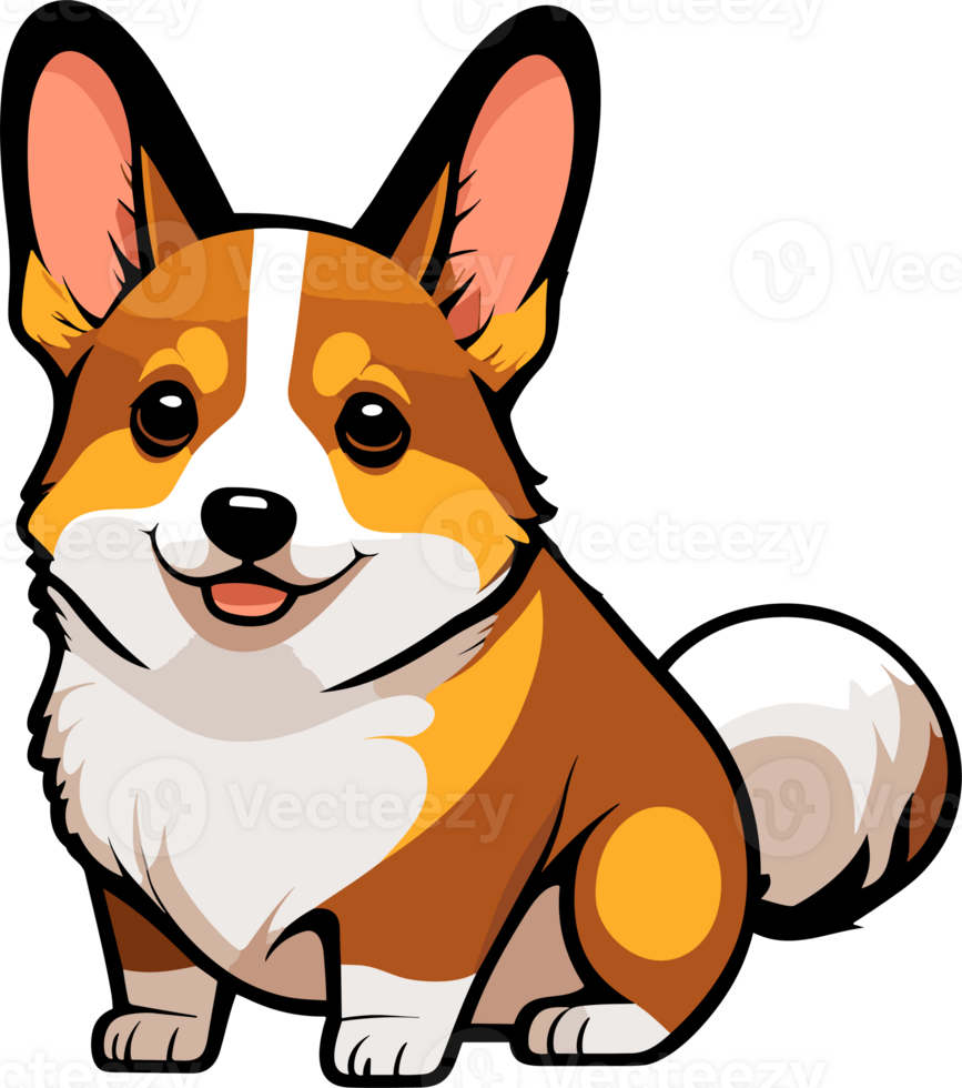 Cute Corgi Cartoon ai generative png