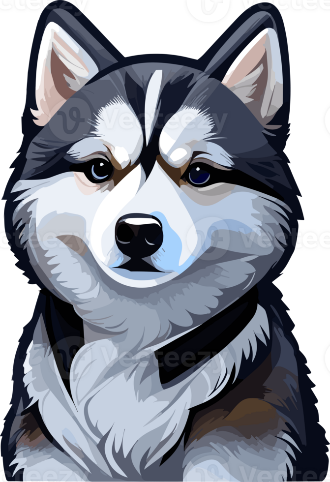 Alaskan malanmute , Husky Big cartoon Dog  ai generative png