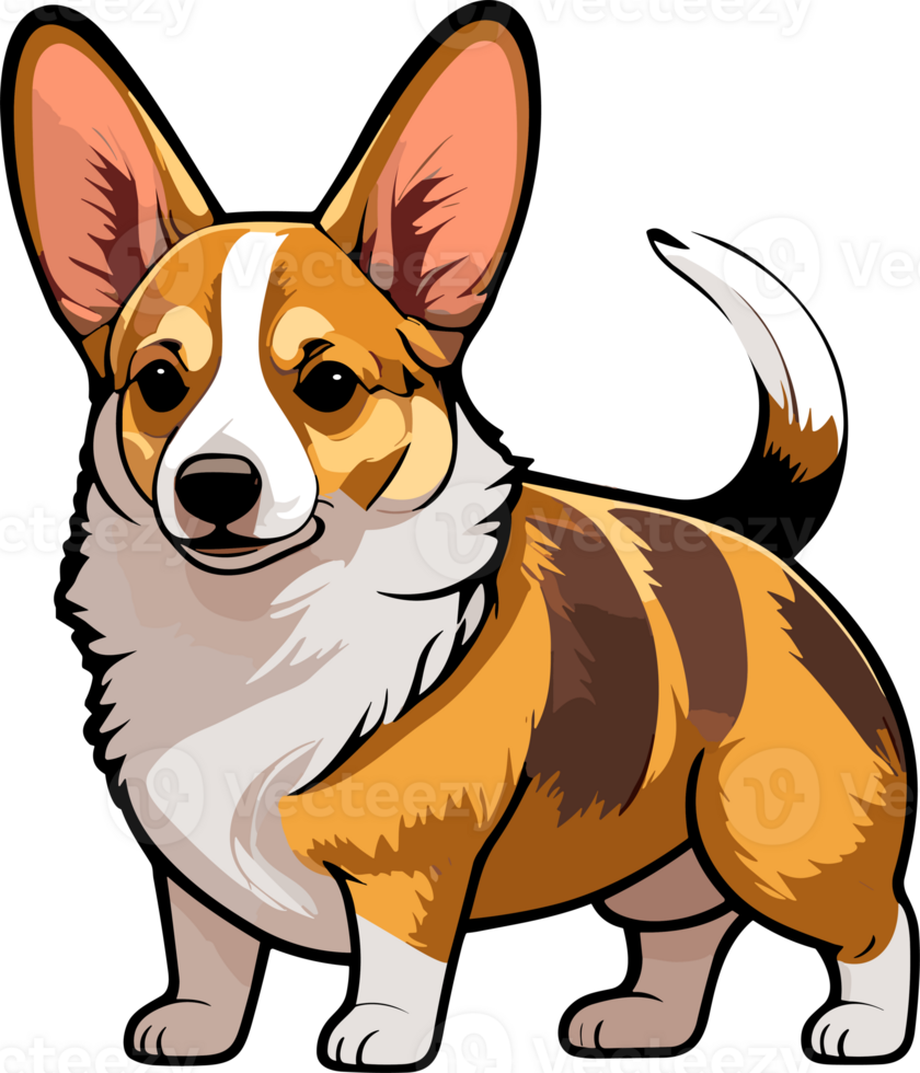 Cute Corgi Cartoon ai generative png