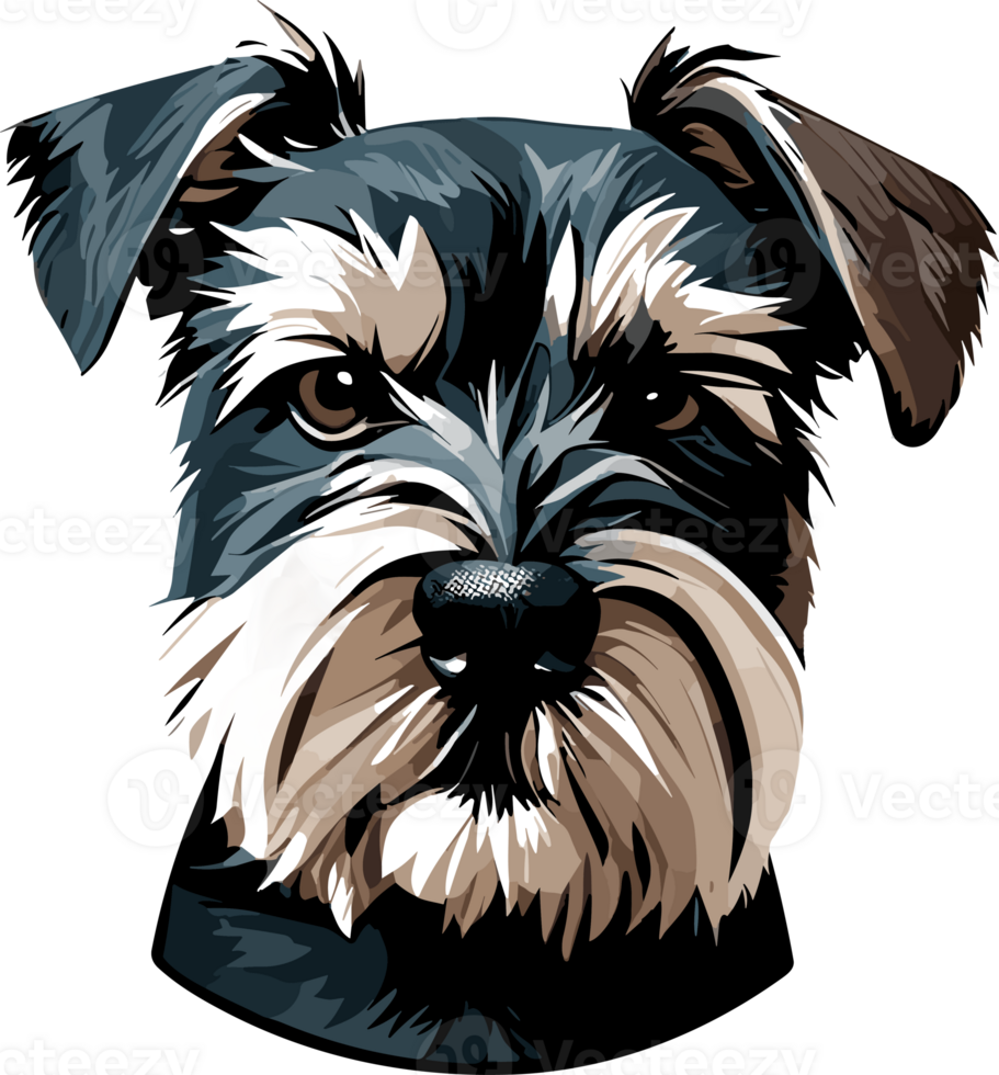 schnauzer tecknad serie hund ai generativ png