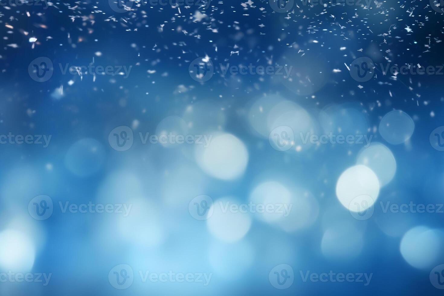 Serene Night Sky with White Starry Bokeh on a Deep Blue Background, Ideal for Advertisements photo