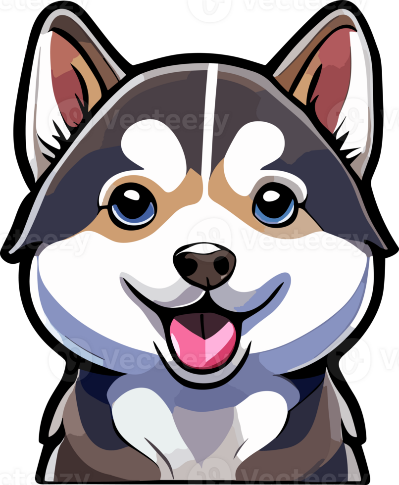 Alaskan malanmute , Husky Big cartoon Dog  ai generative png
