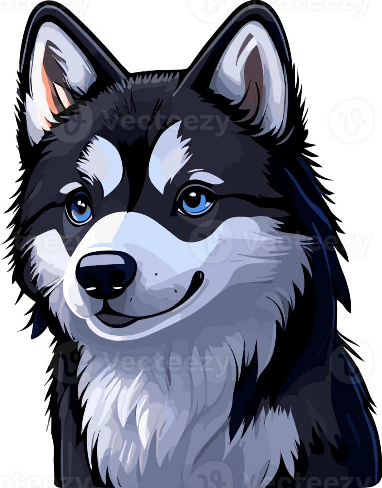 Alaskan malanmute , Husky Big cartoon Dog  ai generative png
