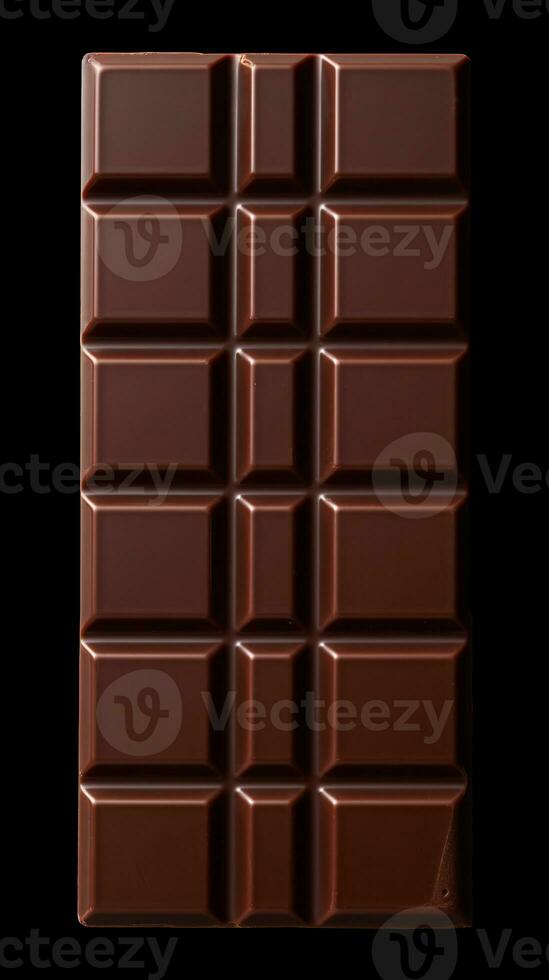 Smooth Glossy Chocolate Bar Resting on White Linen Backdrop with Copyspace Right AI Generative photo