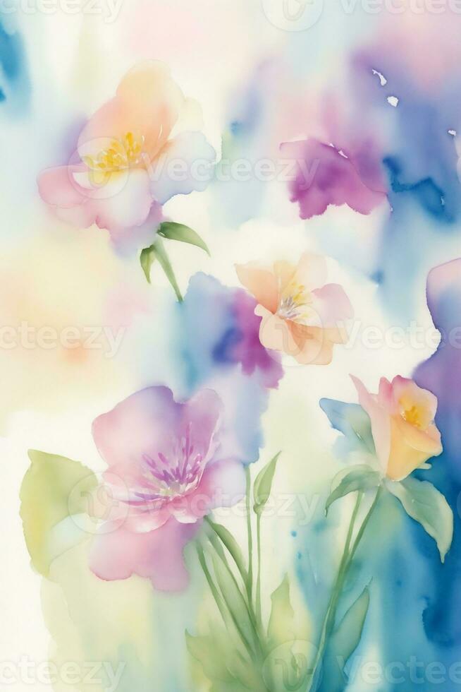 l graphics, delicate wild flowers, space for text photo