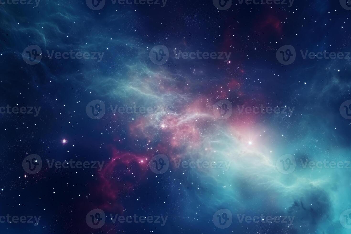 Captivating beauty of space with a distant nebula amidst a star-filled sky photo