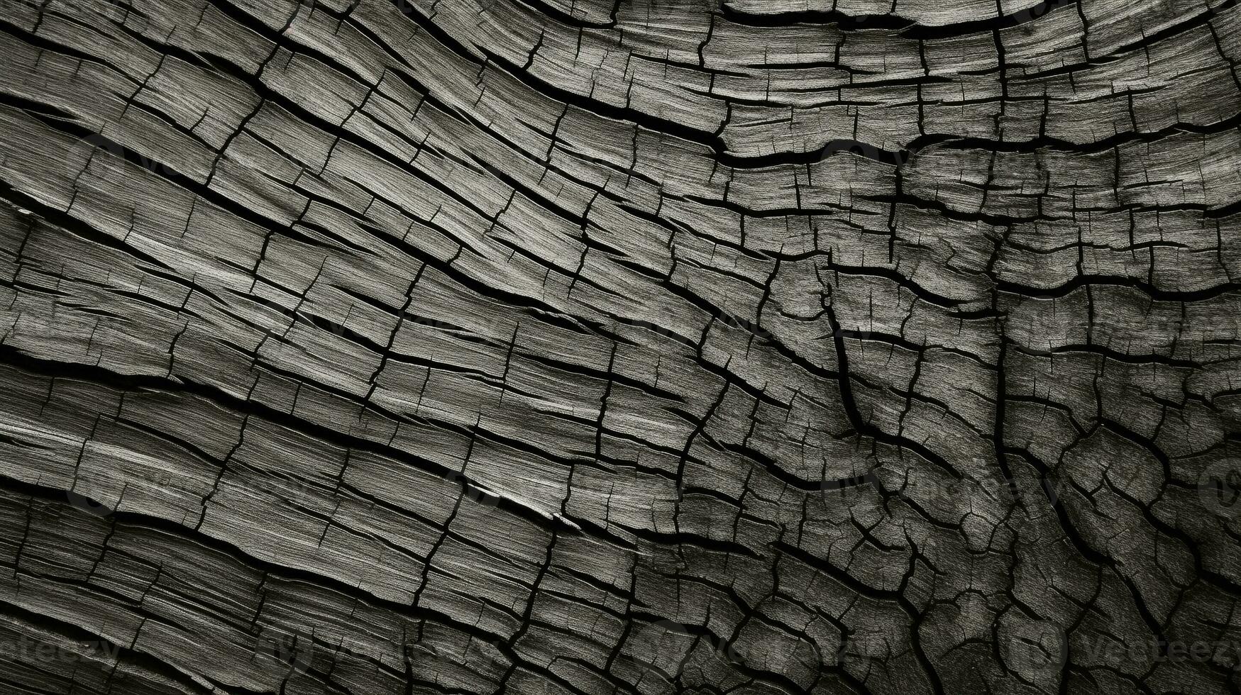 Detailed Texture of Tree Bark in Monochrome with an Organic Feel, Ideal for Environmental Campaigns AI Generative photo