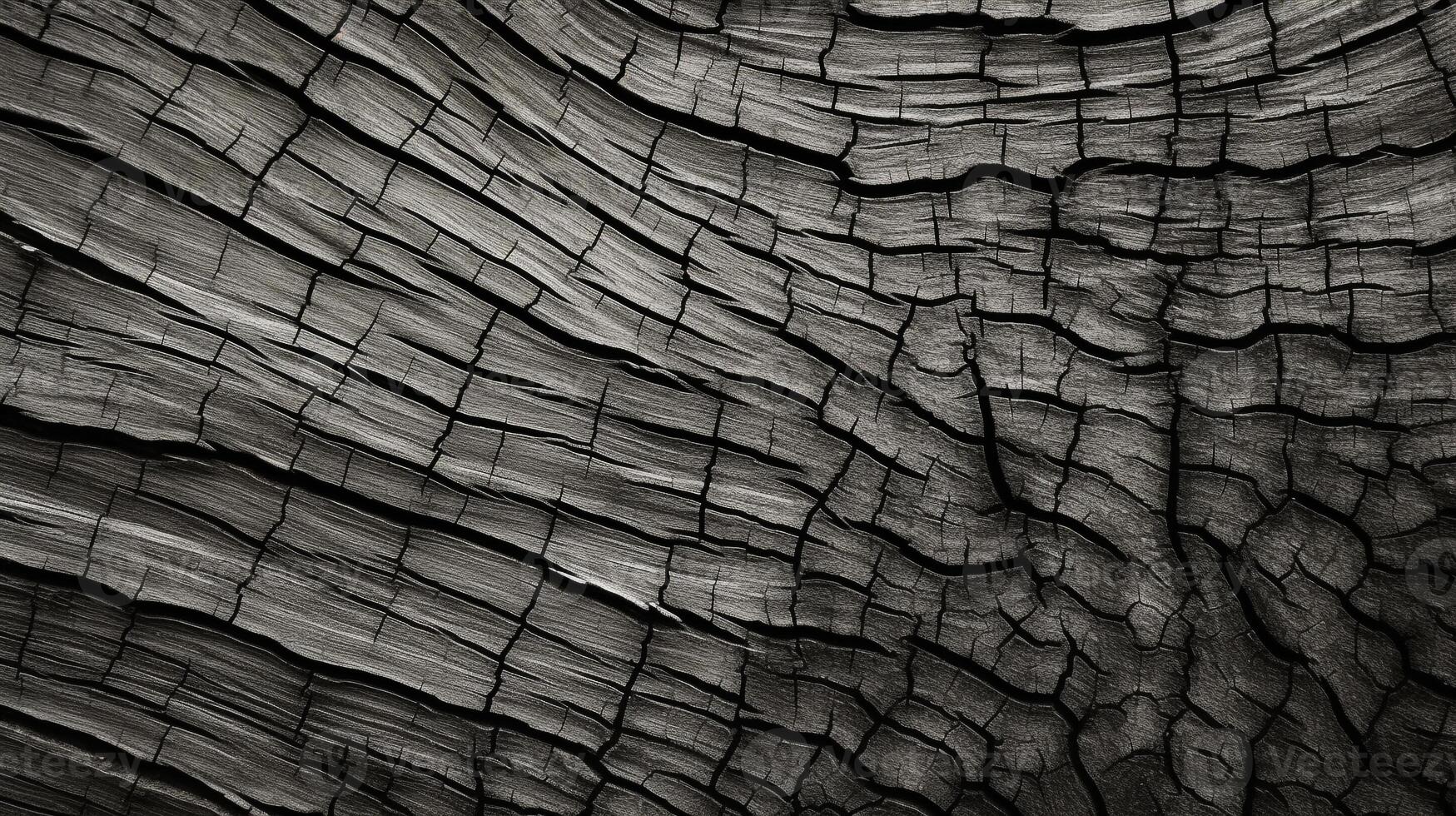 Detailed Texture of Tree Bark in Monochrome with an Organic Feel, Ideal for Environmental Campaigns AI Generative photo