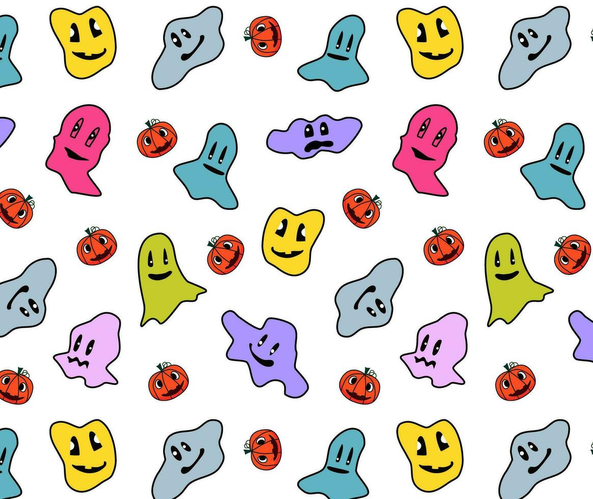 vector pattern Ghosts and pumpkins ,Halloween background