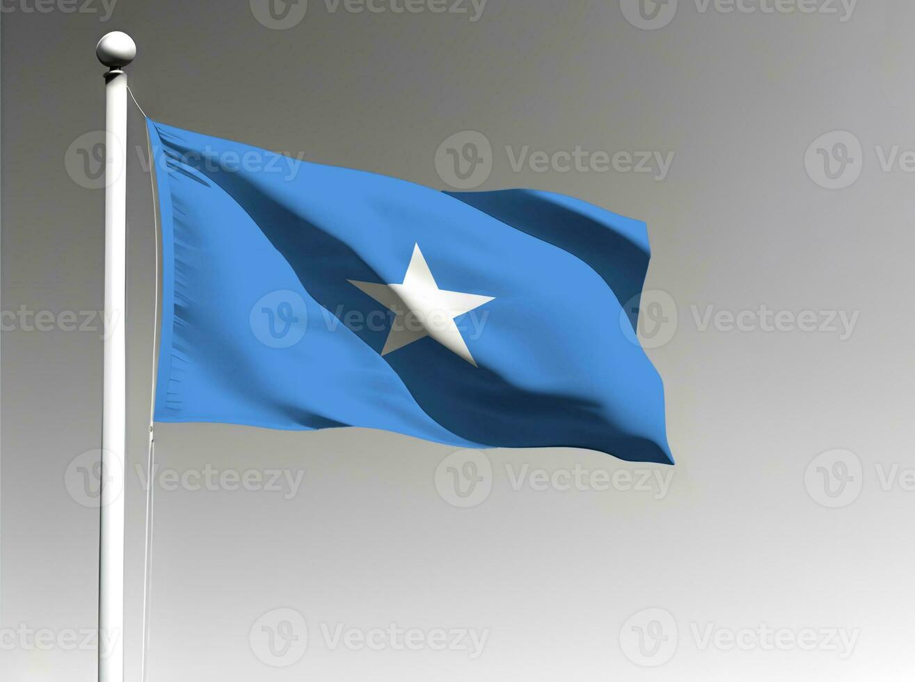 Somalia national flag waving on gray background photo