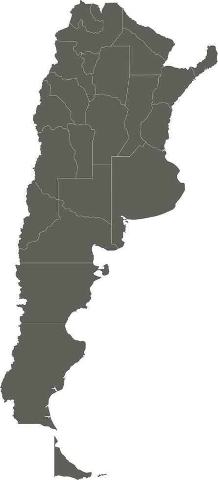 Vector blank map of Argentina with provinces or federated states and administrative divisions. Editable and clearly labeled layers.