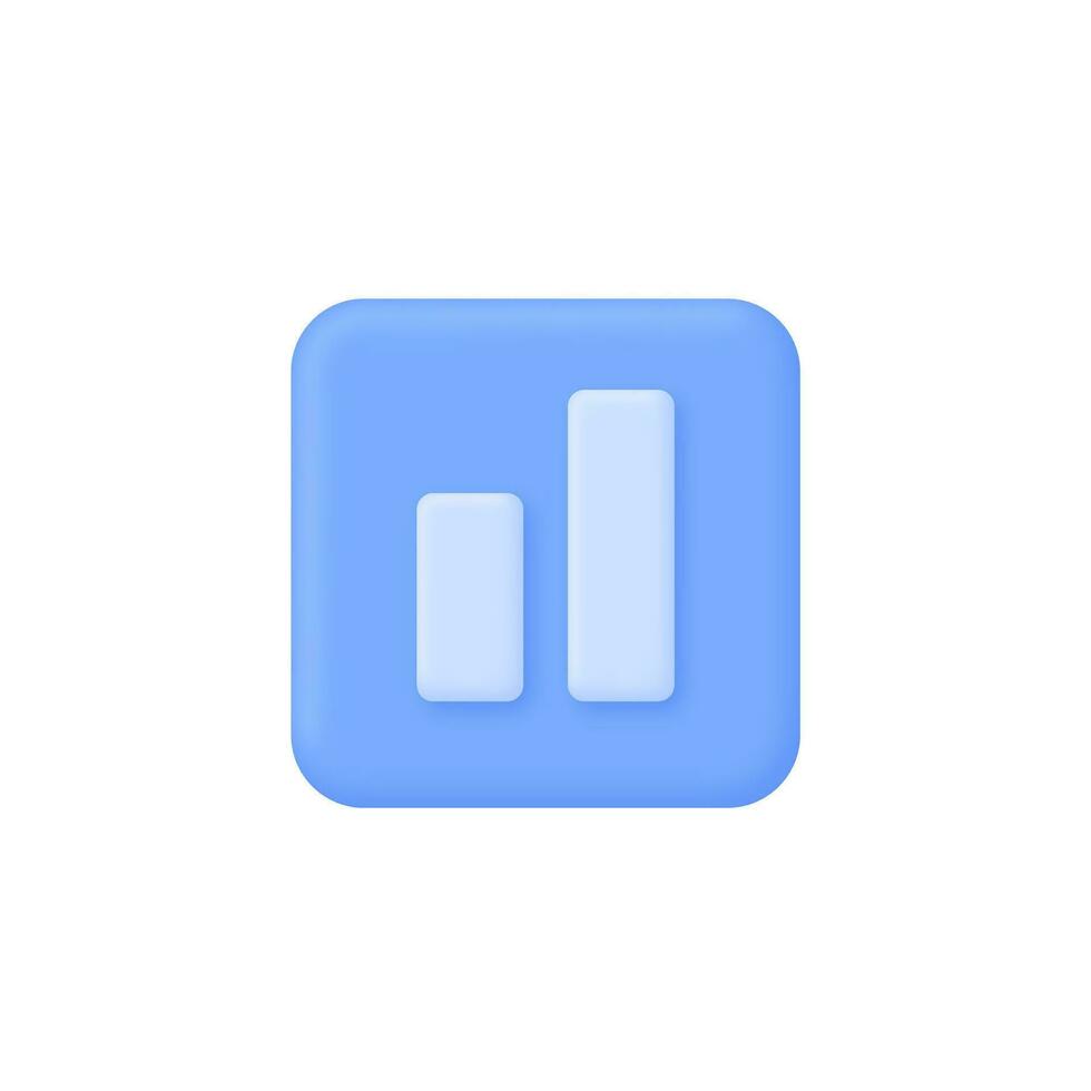3d Realistic Graphic bar or Chart button vector illustration.