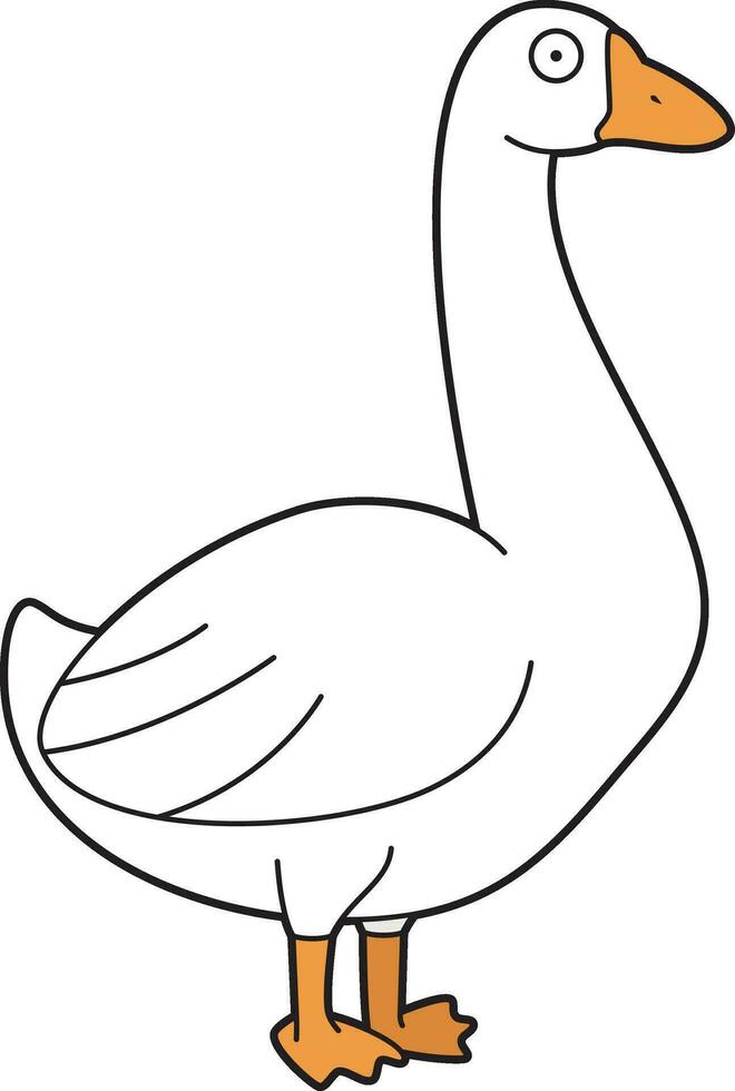 Cute cartoon vector illustration of a goose