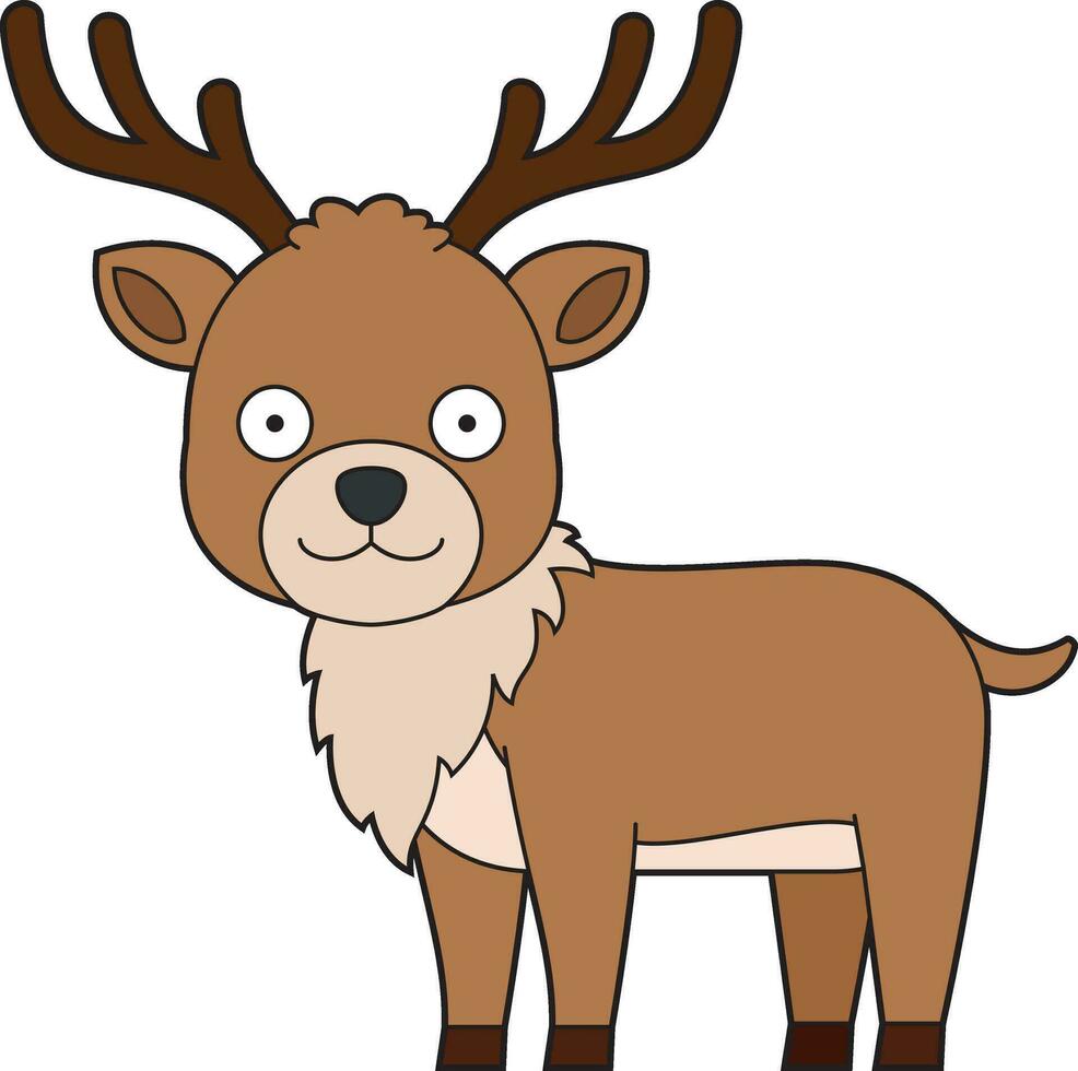 Cute cartoon vector illustration of a reindeer