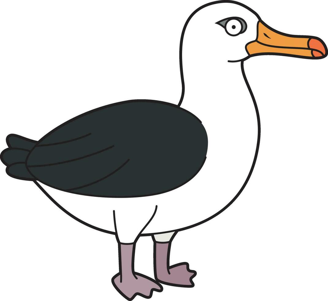 linda dibujos animados vector ilustración de un albatros