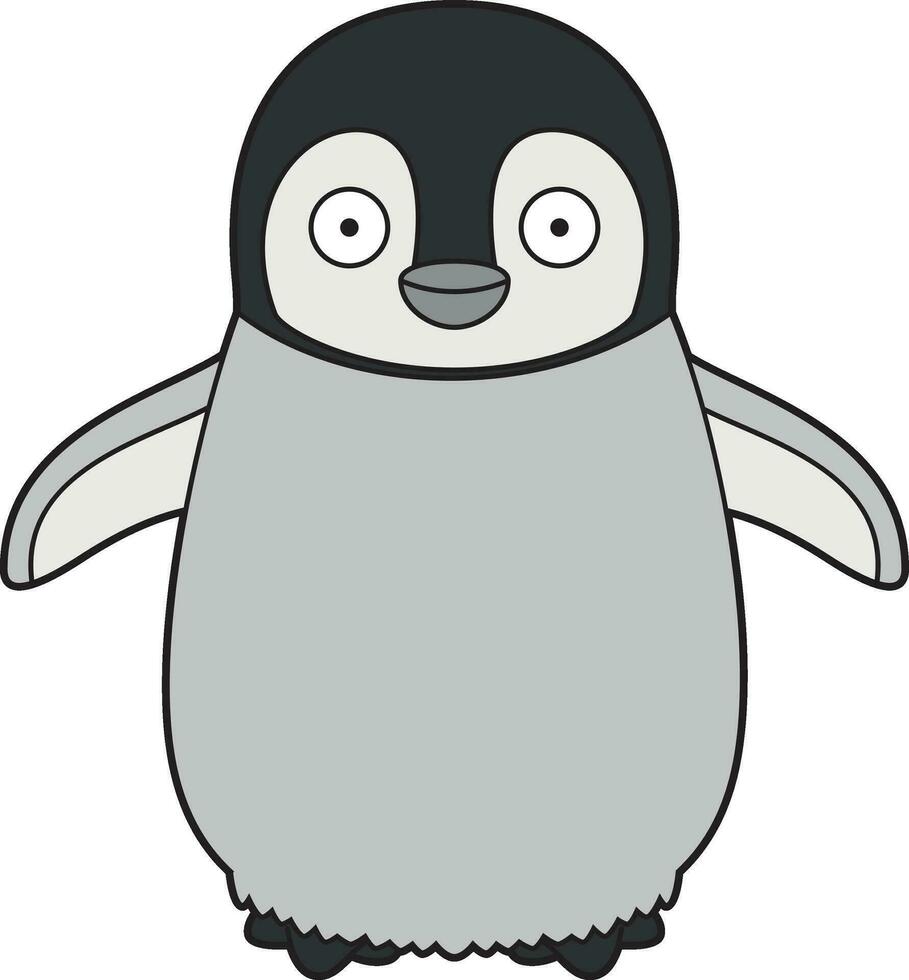 linda dibujos animados vector ilustración de un bebé pingüino