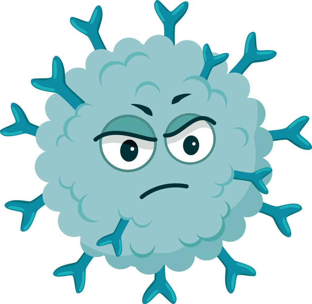 Vector illustration of a Measles Virus in cartoon style isolated on white background