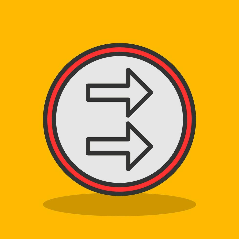 Right Turn Vector Icon Design