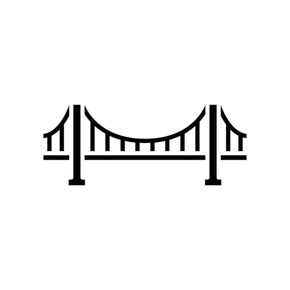 Bridge icon, solid style, road, architecture. Ground transportation. Constructions of  stone metal girders architectural symbol for web graphic. Vector illustration. Design on white background EPS 10