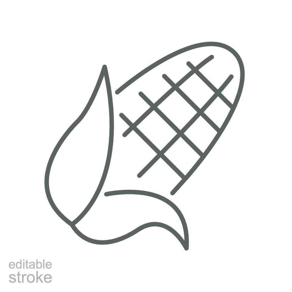 corn cobs icon. nature vegetable food. Vegetarian, vegan, harvest for topics like food, healthy eating, dieting. editable stroke. vector illustration. design on white background. EPS 10